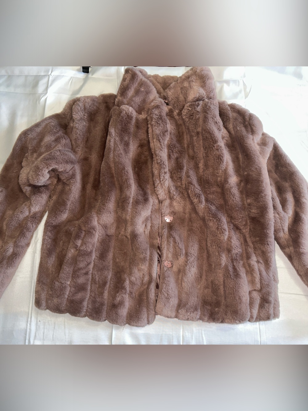 Splash Mauve Teddy Faux Fur Jacket